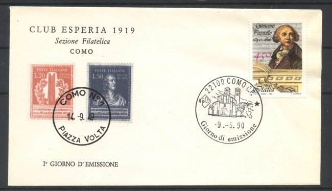 1990 - REPUBBLICA - LOTTO/39080 - GIOVANNI PAISIELLO - BUSTA FDC