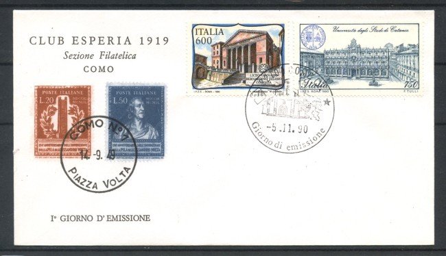 1990 - REPUBBLICA - LOTTO/39087 - SCUOLE D'ITALIA 2v. - BUSTA FDC