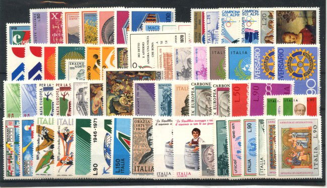 1968/71 - REPUBBLICA - LOTTO/43148 - INSIEME DI 65 FRANCOBOLLI NUOVI  -