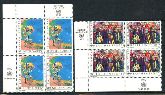 1988 - O.N.U. USA - LOTTO/20261Q - SPORT=SALUTE 2v. - QUARTINE