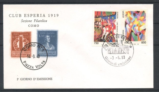 1993 - REPUBBLICA - LOTTO/39024 - EUROPA ARTE 2v. - BUSTA FDC