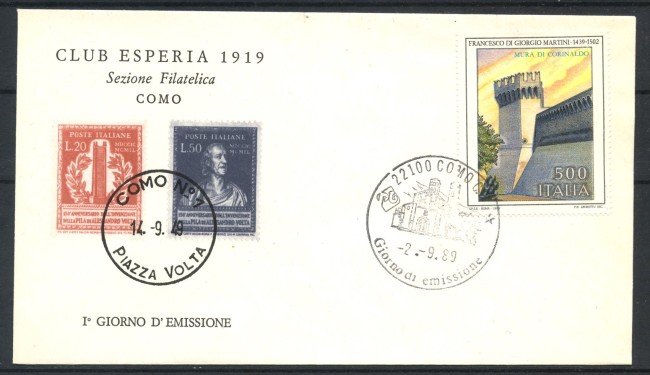 1989 - REPUBBLICA - LOTTO/39099 - GIORGIO MARTINI - BUSTA FDC