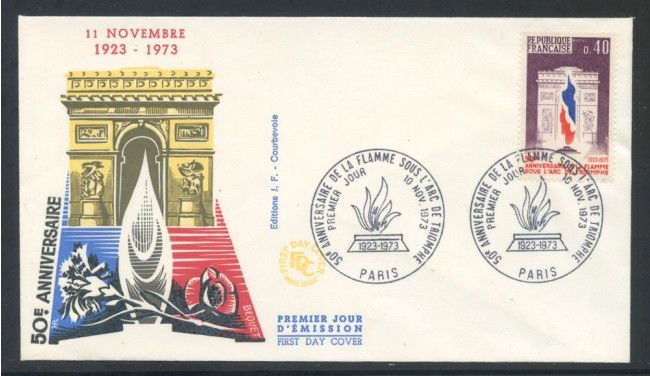 1973 - FRANCIA - FIAMMA PERENNE - BUSTA FDC - LOTTO/25831