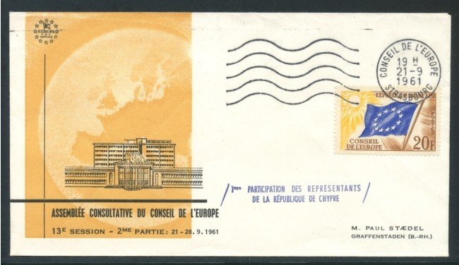 1961 - FRANCIA - ASSEMBLEA CONSULTATIVA CONSIGLIO EUROPA - BUSTA - LOTTO/26732