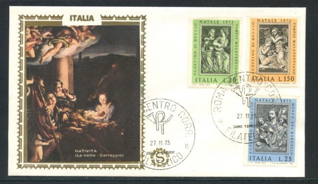 1973 - REPUBBLICA - NATALE - BUSTA FDC FILAGRANO GOLD - LOTTO/27534