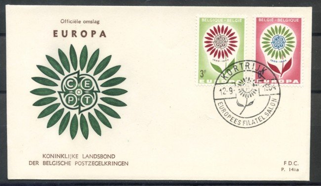 1964 - BELGIO - LOTTO/27754 - EUROPA 2v. - BUSTA FDC