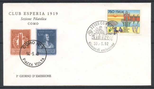 1992 - REPUBBLICA - LOTTO/39048 - STABILIMENTI BALNEARI VIAREGGIO - BUSTA FDC