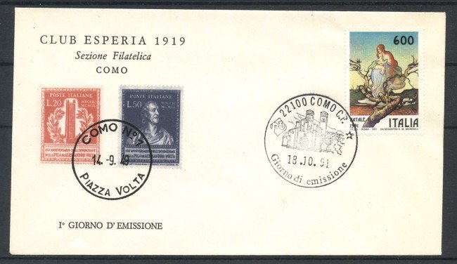 1991 - REPUBBLICA - LOTTO/39069 - NATALE - BUSTA FDC