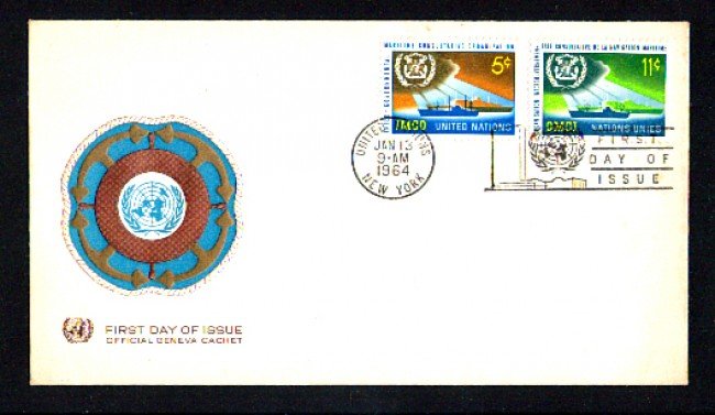 1964 - LOTTO/ONUU120FDC - ONU U.S.A - IN ONORE O.M.C.I. - BUSTA FDC