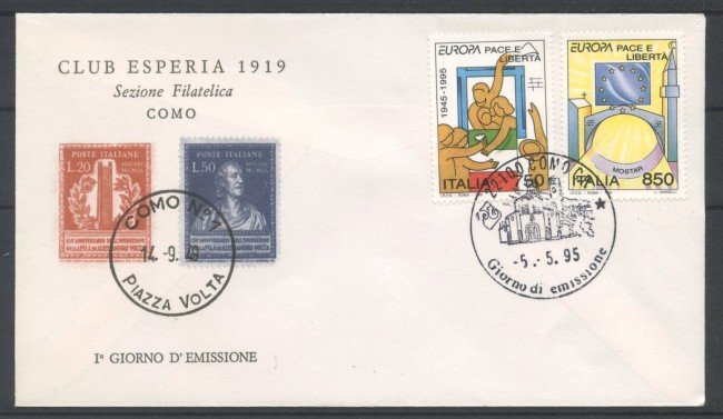 1995 - REPUBBLICA - LOTTO/39006 - EUROPA 2v. - BUSTA FDC