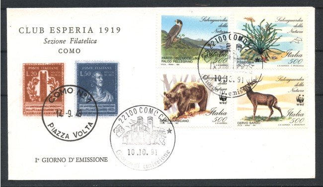 1991 - REPUBBLICA - LOTTO/39068 - SALVAGUARDIA NATURA 4v. -  BUSTA  FDC