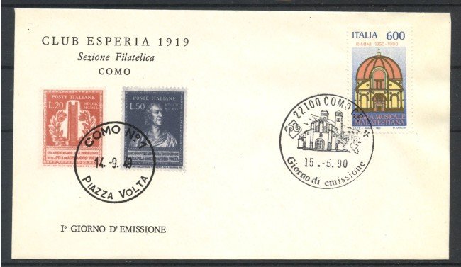 1990 - REPUBBLICA - LOTTO/39083 - SAGRA MALATESTIANA - BUSTA FDC