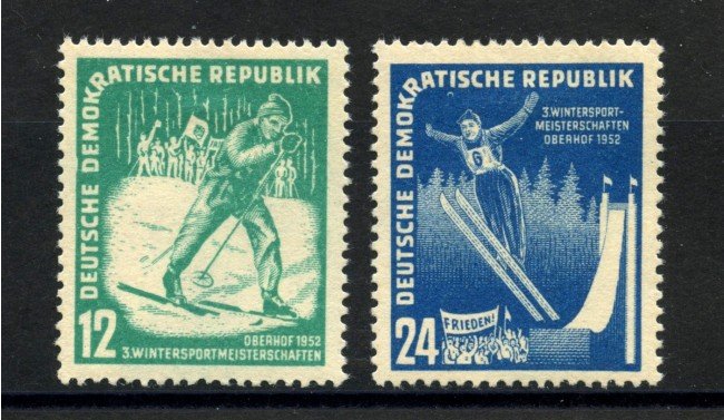 1952 - GERMANIA DDR - SPORT INVERNALI 2v. - LINGUELLATI - LOTTO/36079