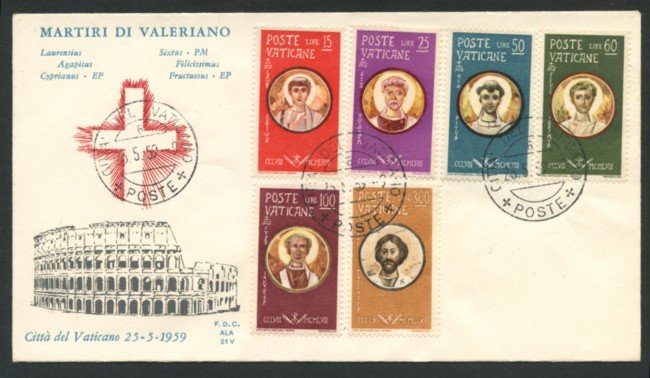 1959 - LOTTO/16012 - VATICANO - MARTIRI DI VALERIANO - FDC