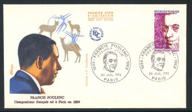 1974 - FRANCIA - FRANCIS POULENC - BUSTA FDC - LOTTO/25836