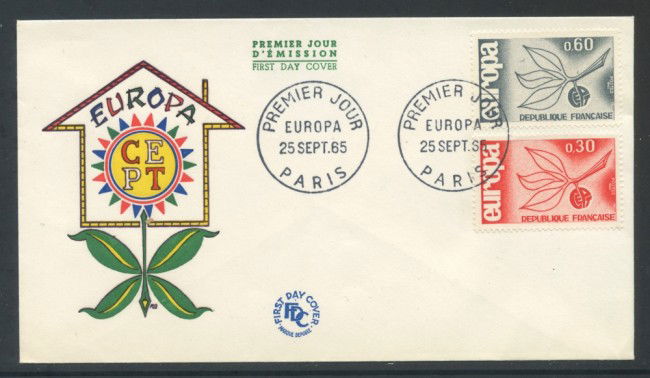 1965 - FRANCIA - EUROPA 2v. - BUSTA FDC - LOTTO/25841
