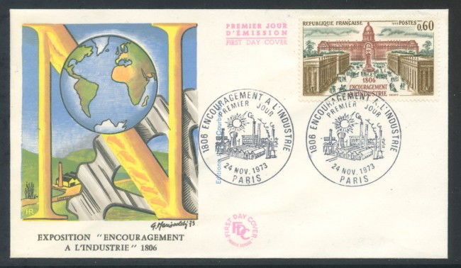 1973 - FRANCIA - INCORAGGIAMENTO ALL'INDUSTRIA - BUSTA FDC - LOTTO/25864