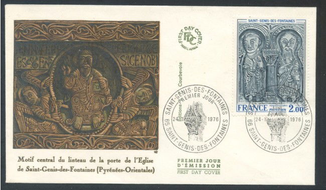 1976 - FRANCIA - CHIESA DI SAINT GENISE DES FONTAINE  - BUSTA FDC - LOTTO/25865