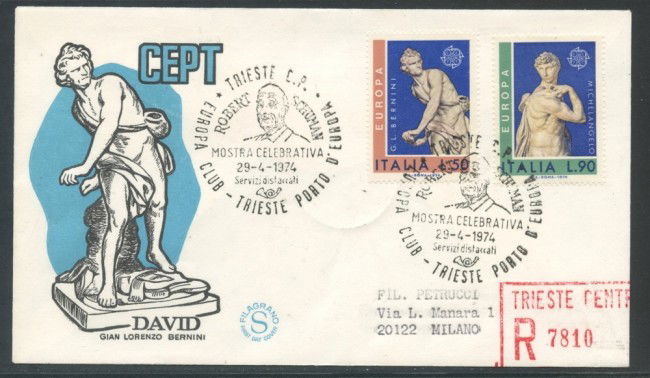 1974 - REPUBBLICA - EUROPA - BUSTA FDC FILAGRANO VIAGGIATA - LOTTO/27432