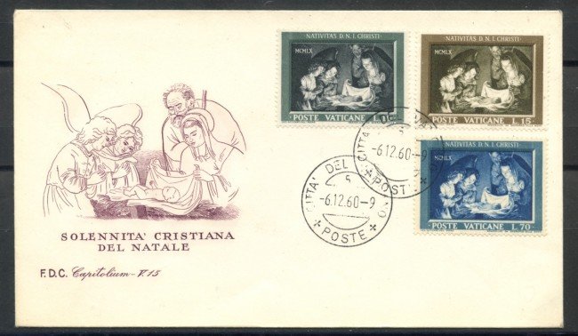 1960 - VATICANO - NATALE  - BUSTA FDC CAPITOLIUM - LOTTO/27704