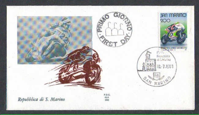 1981 - LOTTO/8015Z - SAN MARINO - MOTOCICLISMO - FDC