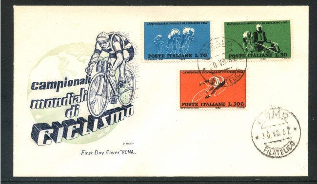 1962 - REPUBBLICA - CAMPIONATI DI CICLISMO - BUSTA FDC - LOTTO/31921