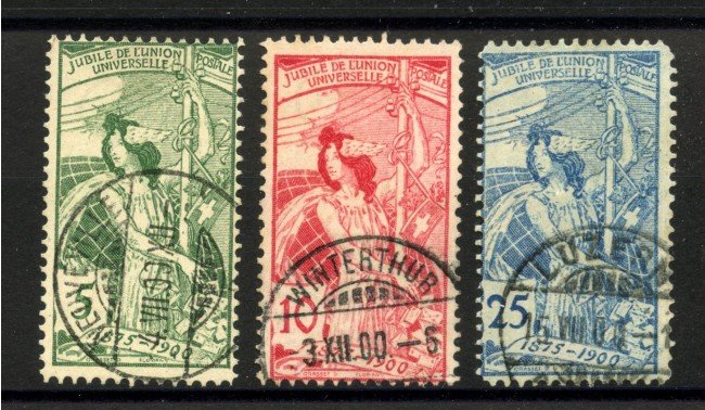 1900 - SVIZZERA - LOTTO/40635 - ANNIVERSARIO U.P.U. 3v. - USATI
