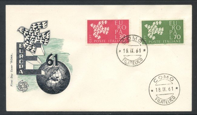 1961 - REPUBBLICA - EUROPA - BUSTA FDC - LOTTO/28548
