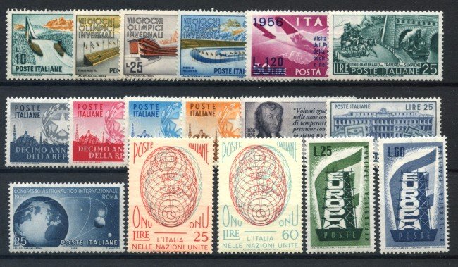 1956 - REPUBBLICA - ANNATA COMPLETA  17 VALORI - NUOVI - LOTTO/30434