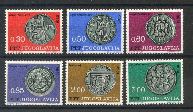 1966 - JUGOSLAVIA - MONETE MEDIOEVALI  6v. NUOVI - LOTTO/34743C