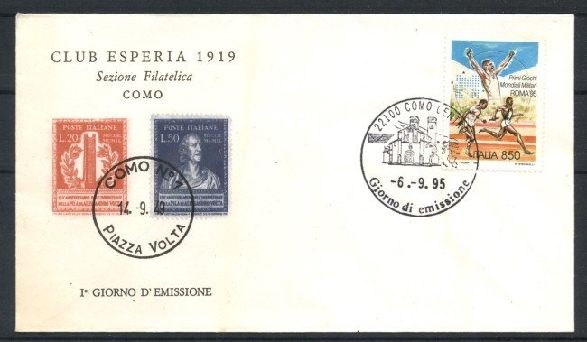 1995 - REPUBBLICA - LOTTO/39016 - GIOCHI MILITARI - BUSTA FDC