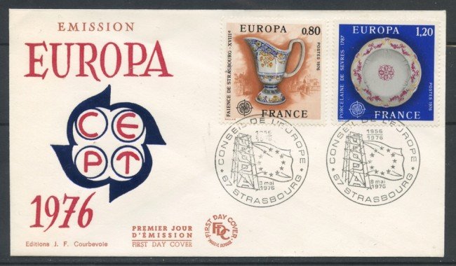 1976 - FRANCIA - EUROPA 2v. - BUSTA FDC ANNULLO DI STRASBURGO - LOTTO/25124
