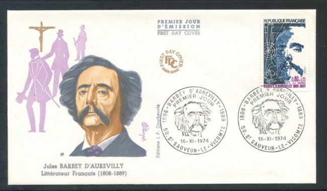 1974 - FRANCIA - B.D'AUREVILLY - BUSTA FDC - LOTTO/25862