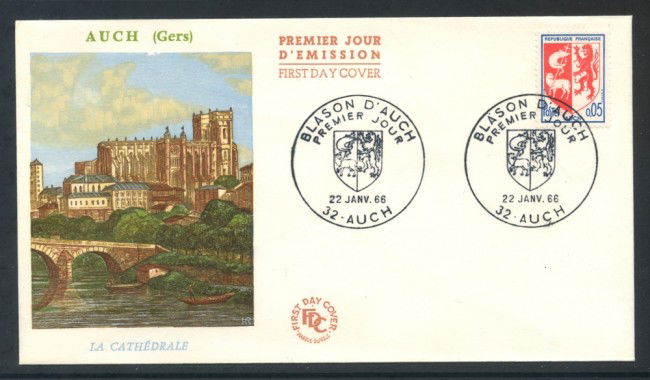 1966 - FRANCIA - STEMMA DELLA CITTA' DI AUCH - BUSTA FDC - LOTTO/25872