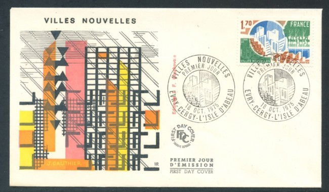 1975 - FRANCIA - PIANO CITTA' NUOVE - BUSTA FDC - LOTTO/26491