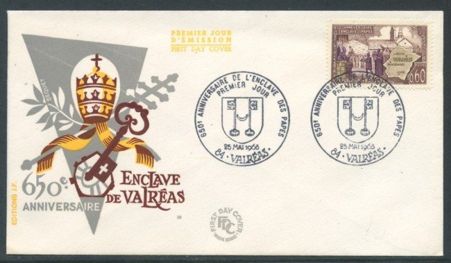 1968 - FRANCIA - TERRITORIO PAPALE DI VALREAS - BUSTA FDC - LOTTO/26603