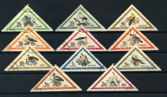 1952 - UNGHERIA - LOTTO/43287 - POSTA AEREA - UCCELLI DIVERSI 11v. - USATI