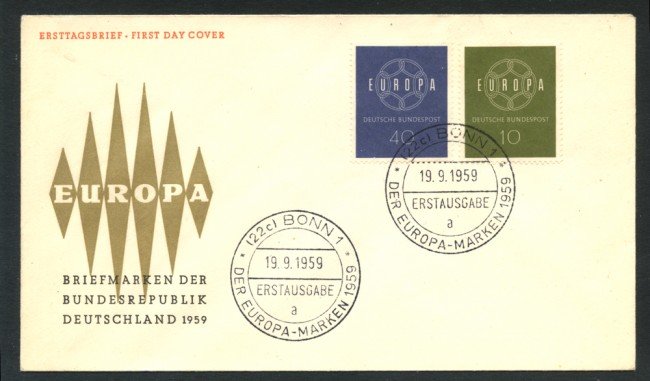 1959 - GERMANIA FEDERALE - LOTTO/20410 - EUROPA BUSTA FDC