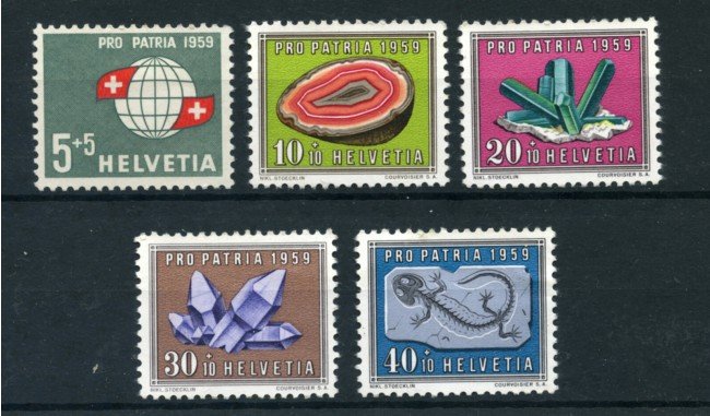 1959 - LOTTO/22334 - SVIZZERA - PRO PATRIA 5v. - NUOVI
