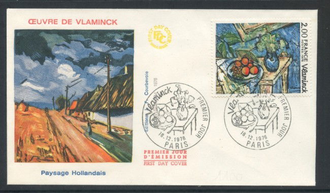 1976 - FRANCIA - VLAMINCK PAESAGGIO OLANDESE  - BUSTA FDC - LOTTO/25830