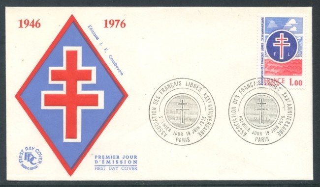 1976 - FRANCIA - FRANCESI LIBERI - BUSTA FDC - LOTTO/26597
