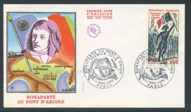 1972 - FRANCIA - NAPOLEONE A PONTE D'ARCOLE - BUSTA FDC - LOTTO/26714