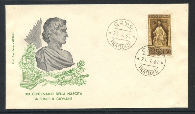 1961 - REPUBBLICA - PLINIO IL GIOVANE - BUSTA FDC - LOTTO/28541