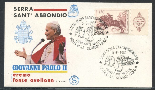 1982 - ITALIA - SERRA SANT'ABBONDIO (PS) - VISITA DI S.S. GIOVANNI PAOLO II° - LOTTO/31176