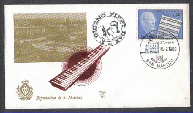 1980 - LOTTO/8008Z - SAN MARINO - ROBERT STOLZ - FDC
