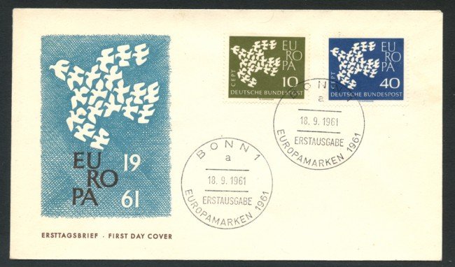 1961 - GERMANIA FEDERALE - LOTTO/20432 - EUROPA 2v. - BUSTA FDC