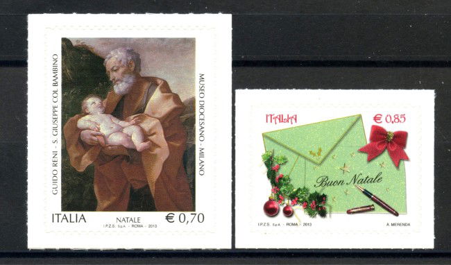 2013 - REPUBBLICA - NATALE 2v. - NUOVI - LOTTO/36831
