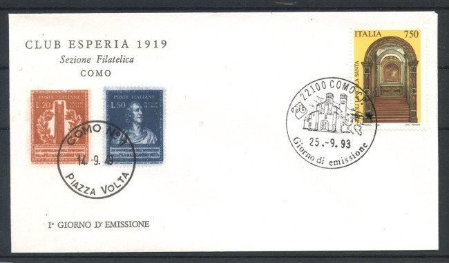 1993 - REPUBBLICA - LOTTO/39031 - SCALA SANTA DI VEROLI - BUSTA FDC