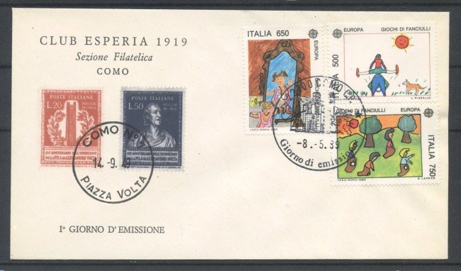 1989 - REPUBBLICA - LOTTO/39093 - EUROPA 3v. - BUSTA FDC