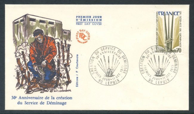 1975 - FRANCIA - SERVIZIO DI SMINAMENTO - BUSTA FDC - LOTTO/26492